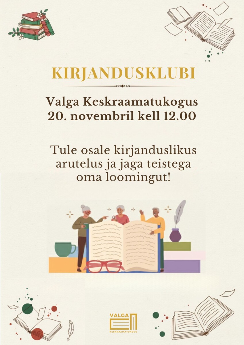 Valga keskraamatukogus 20. novembril kell 12.00